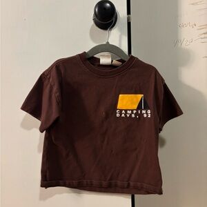 Zara Brown Kids Tee Camping Day